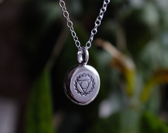 Vishuddha throat chakra eco sterling silver necklace