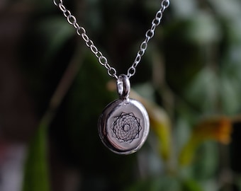 Sahasrara crown chakra eco sterling silver pendant necklace