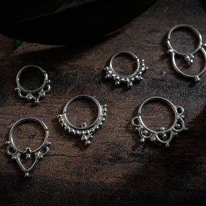 Eco recycled sterling silver handmade septum nose ring