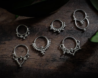 Eco recycled sterling silver handmade septum nose ring