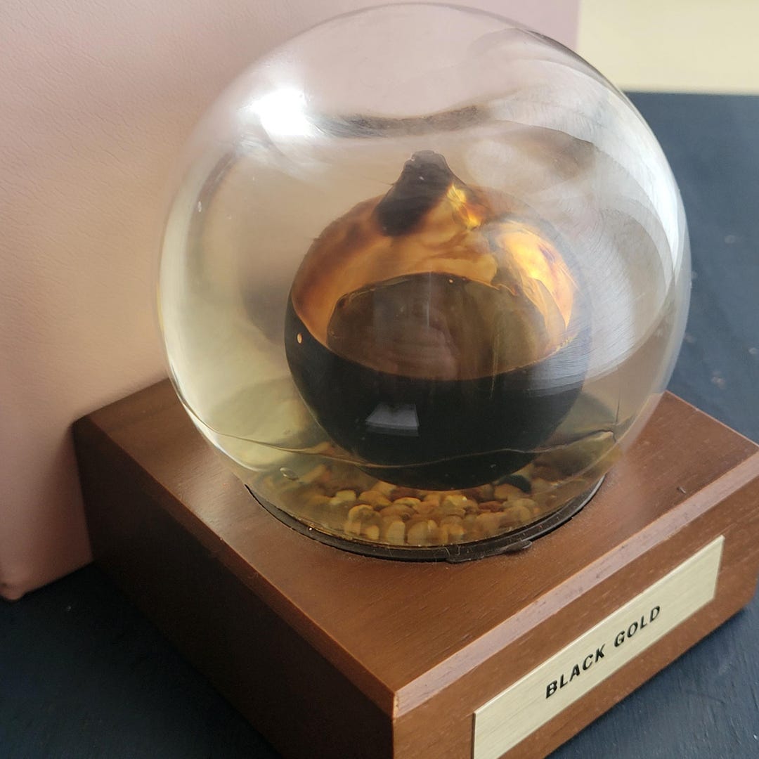 Vintage Black Gold Crude Oil Paperweight - Etsy
