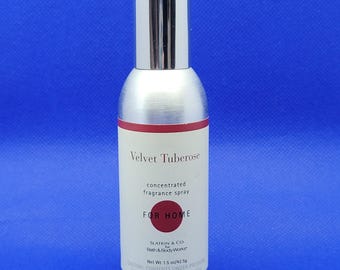 Vintage Bath Body Works Velvet Tuberose Slatkin Room Spray 1.5 oz, Discontinued Concentrated Home Fragrance Mist Vaulted Scent Collectible