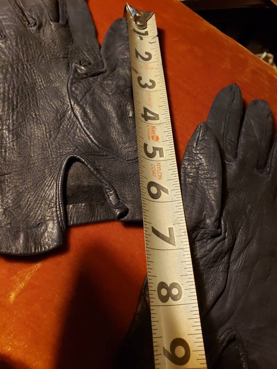 Black kidskin gloves size 5 - image 7