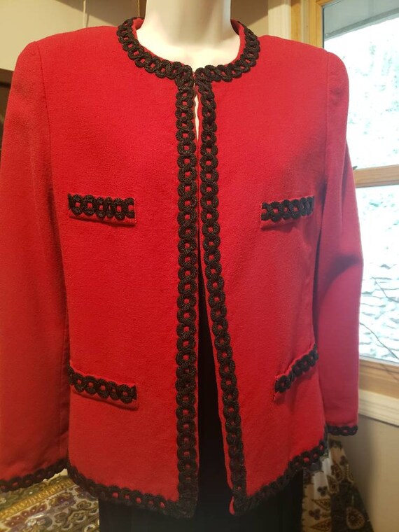 Vintage Lilli Ann Red Mohair/Wool blend Jacket wit