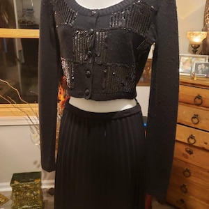 NWT Vintage Betsy Johnson Crop beaded sweater M