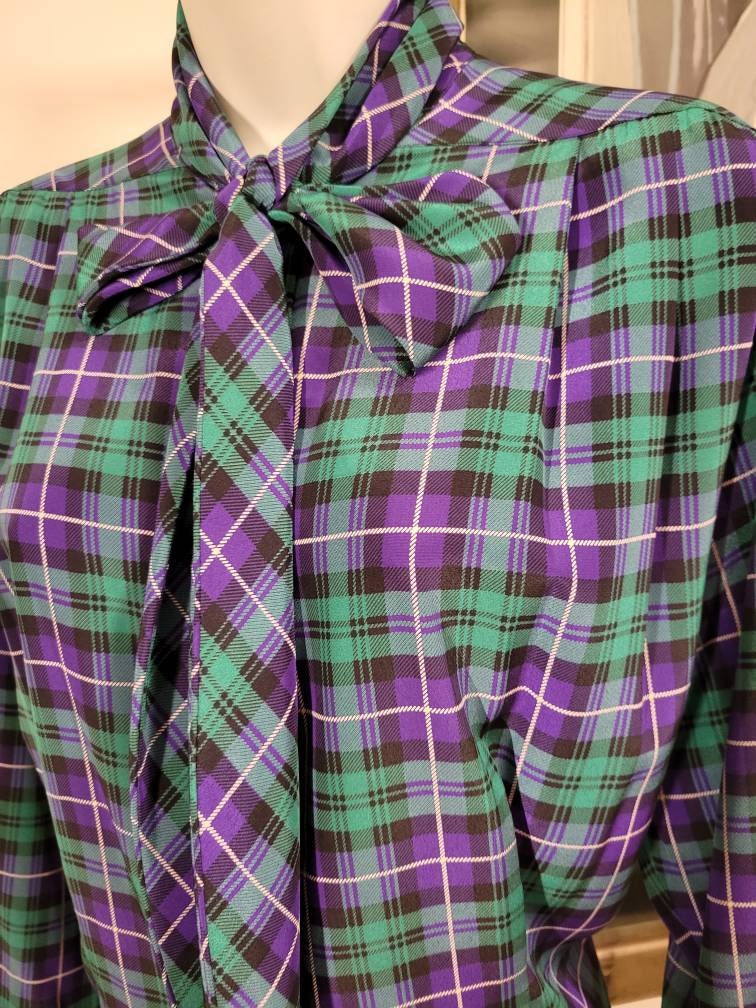 Vintage Purple and Plaid Evan-picone Tartan Plaid Ladies - Etsy