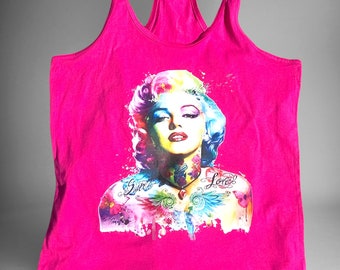 Dreamer Marilyn Monroe Summer Retro Racerback T-shirts Long Tail T-shirts Crop tops