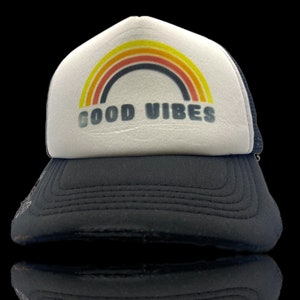 Dreamer Distress Black Good Vibes Trucker Hat
