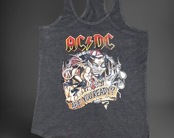 Dreamer AC/DC R U Ready Tank Top Dreamer Hustle Summer Retro Racerback T-shirts Long Tail T-shirts Crop tops