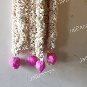 3 feet 4 cm Thick Lotus Decoration Artificial Paper Flower Jasmin Garland Artificial Blossom Indian Wedding Decoration String Beautiful Gift
