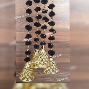 5 tiras de pompones de 1 pulgada, guirnalda Toran, flores artificiales rosas, decoración de boda india, hermosos fondos con un toque indio.