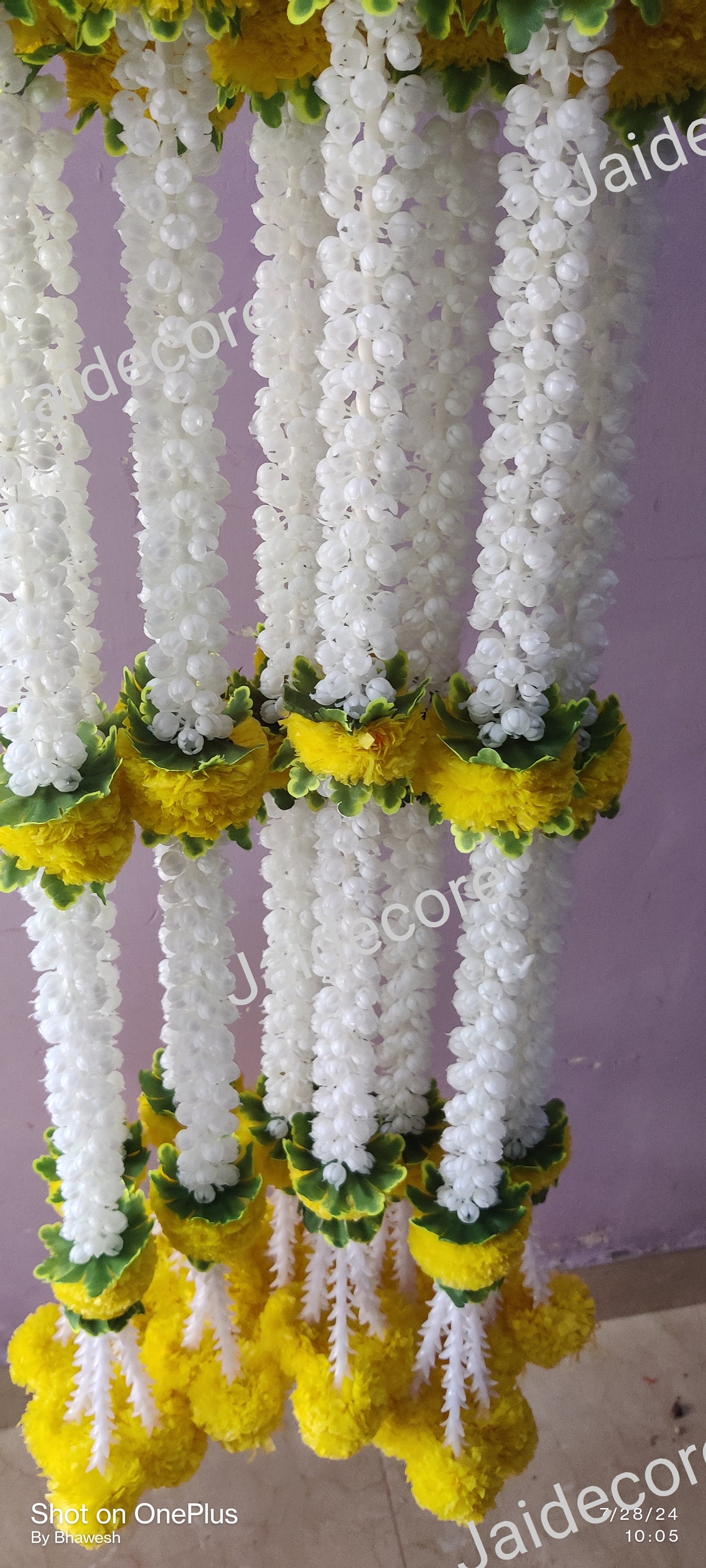 10 Strings of Mogra Ladi Flower Strings Torans Flower Garland Lines ...