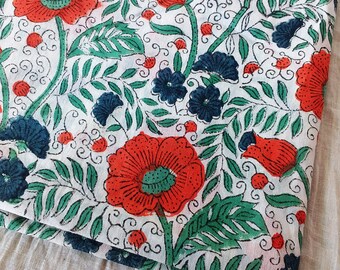 Abstract Indian Light Voile Fabric Hand Block Printed 100% Cotton Fabric Craft Material for Baby Garments Quilting Fabric dress materials