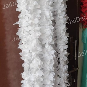 12 Pieces Lot of Fabric Jasmine Mogra Mala Flower Backdropes Flower Strings Wedding Arch Indian Decoration Natural Look Colorful Strand Gift