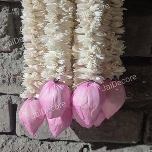 5 Strings of Sola Wood Decoration South Indian Paper Flower Jasmin