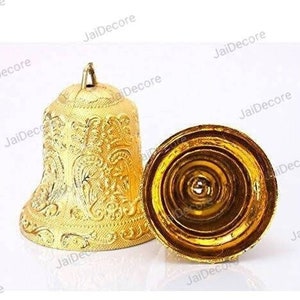 10 pezzi grandi da 6 pollici Decorazione per albero di Natale Campane di plastica resistenti Decorazione per feste Decorazione indiana Bellissime campanelle dorate Forniture artigianali