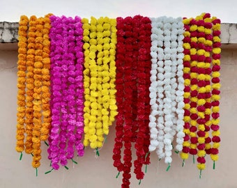 Express Spedizione assortita 30 pezzi di decorazione indiana Stringhe di fiori Torans Garland Linee Marigold Fiori Incanto Fiore Artificiale Fiore Regalo