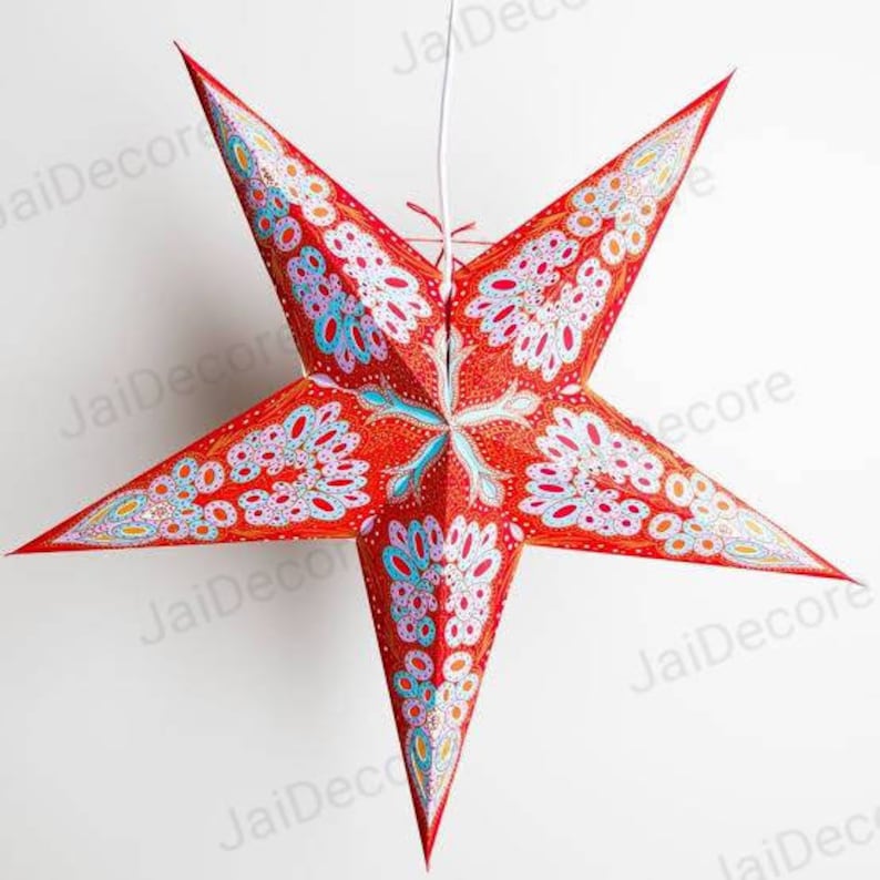 Fast Shipping 10 Pcs Star Decorative Paper Lamps Christmas Tree Decoration Paper Lanterns Festival Decoration Indian Decoration Party Supply image 4