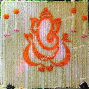 Express Shipping Of Beautiful Rangoli Lord Ganesha Flower Floral Arrangements Centerpiece Marigold Flowers Rangoli Pooja Decorations Worship