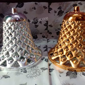 Big 9 inch Christmas Tree Decoration Strong Plastic Bells Party Decoration Indian Decoration Beautiful Golden Designer Bells Craft Supplies