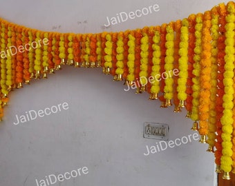 10 feet long Flower Toran Artificial Garland colorfull Flower Toran Artificial Blossom Indian Wedding Decoration Beautiful Indian bells Mala