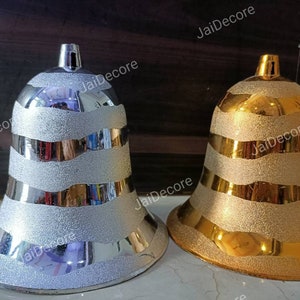 Kerstboomdecoratie Sterke plastic bellen Feestdecoratie Indiase decoratie Prachtige gouden en zilveren bellen Ambachtelijke benodigdheden Grote bel