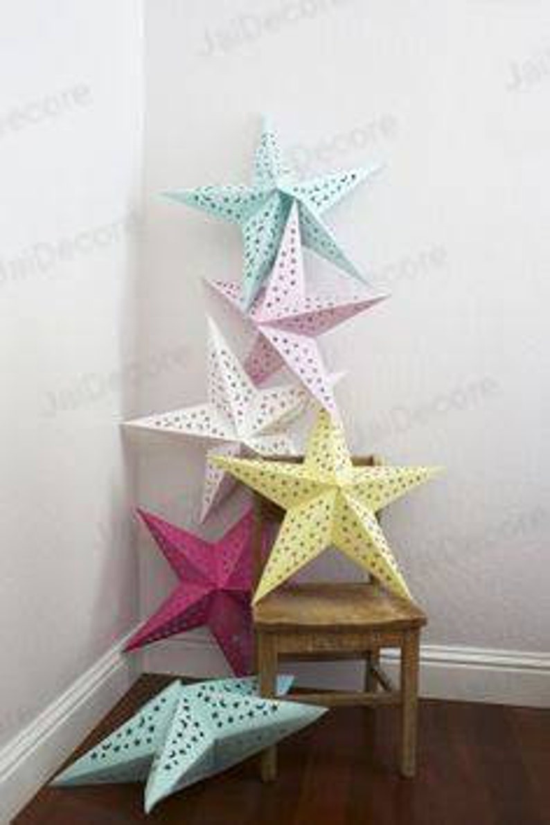 Fast Shipping 10 Pcs Star Decorative Paper Lamps Christmas Tree Decoration Paper Lanterns Festival Decoration Indian Decoration Party Supply image 3