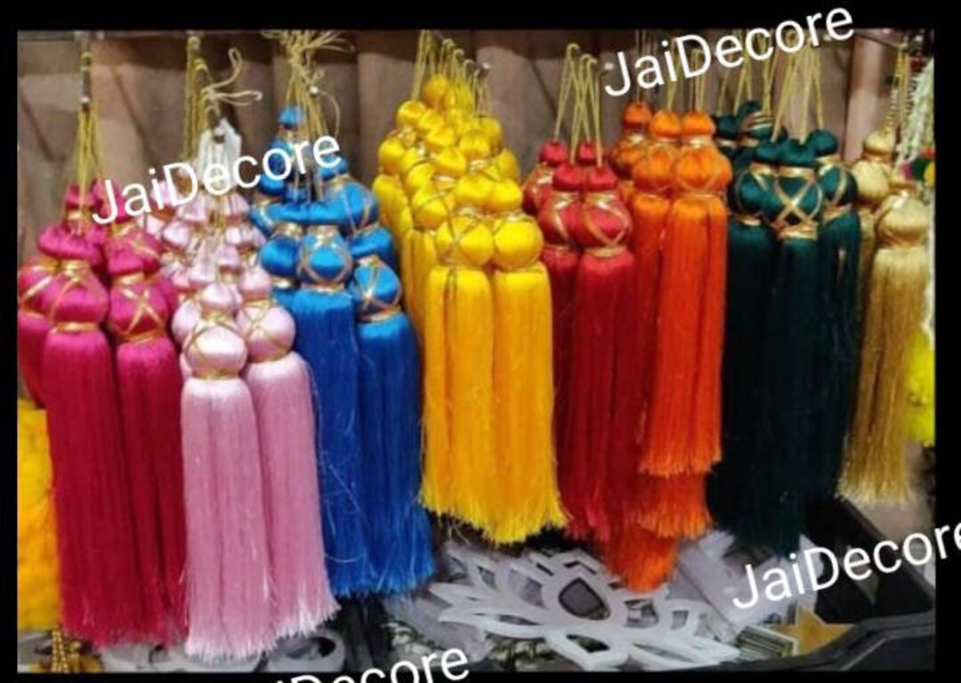 10 Silk Tassels Lot Decorative 12 Inch Colorful Tassels Decor Indian Wedding Decoration