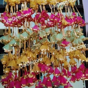 15 Pieces of flower strings Fabric Tassels Torans flower lines Fabric Triangle strings artificial flowers flower decorative lines decore