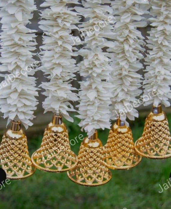 Jasmine Flower Garlands With Beautiful Bells Backdrops Flower Etsy