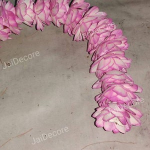Coppia di decorazioni indiane in legno Sola, fiori di carta artificiali, ghirlande di fiori di loto, decorazioni per matrimoni indiane, regalo con corda