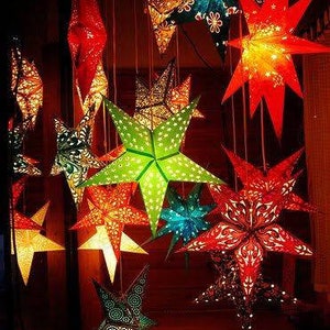 Fast Shipping 10 Pcs Star Decorative Paper Lamps Christmas Tree Decoration Paper Lanterns Festival Decoration Indian Decoration Party Supply image 1