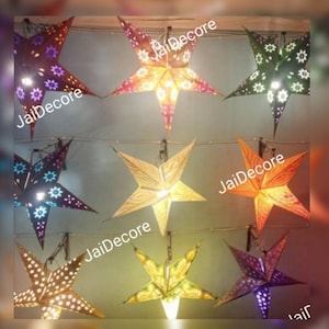 Schneller Versand 10 Stück Handgemachte Papierstern Dekorative Lampen Weihnachtsbaum Papierlaternen Festival Dekoration Indische Dekoration Assorted Solid