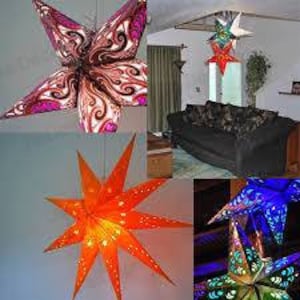 Fast Shipping 10 Pcs Star Decorative Paper Lamps Christmas Tree Decoration Paper Lanterns Festival Decoration Indian Decoration Party Supply image 5