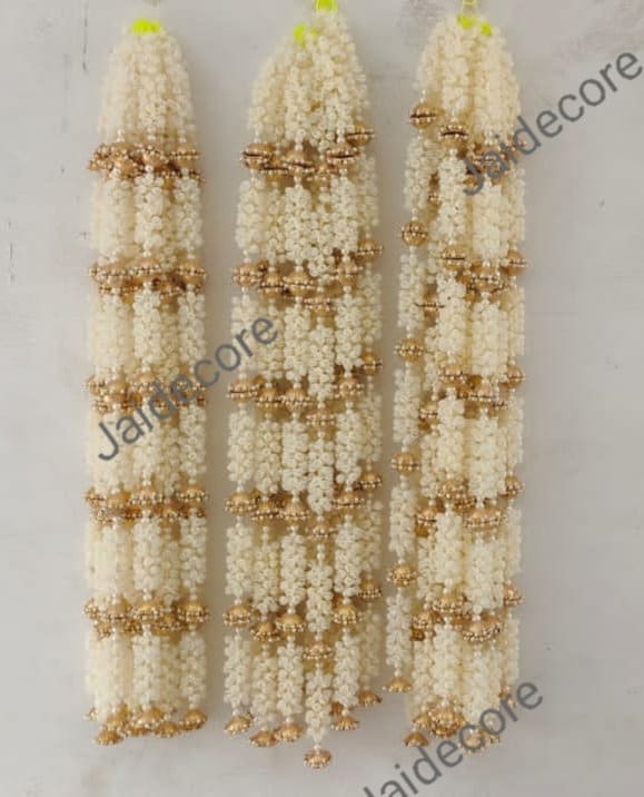 10 Strings of Mogra Ladi Flower Strings Torans Flower Garland Lines ...