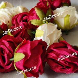 Fabric Rose Bud Indian Decoration Artificial Paper Flower Fabric Blossom Artificial Indian Wedding Decoration Beautiful Gift For her holi