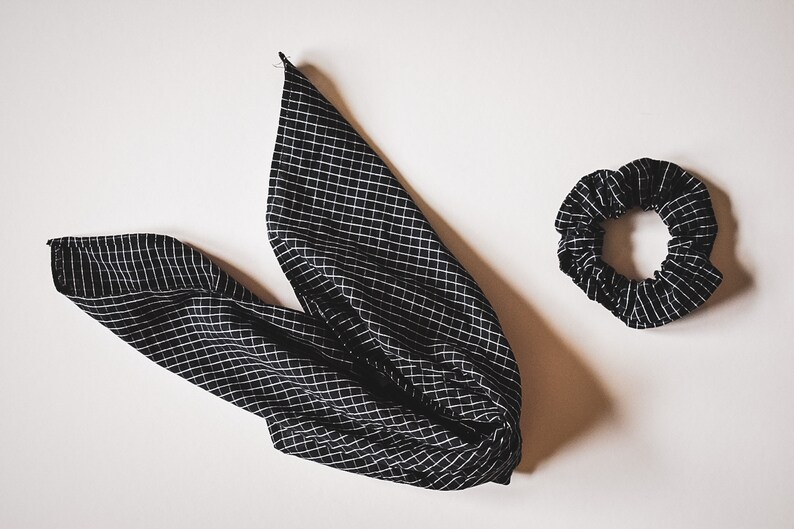 Bohemian Hair Scarf Hair Accessories Hair Bandana Scarf Black Squared Hair Scarf Scrunchie Set Square Scarves Hair Scarf