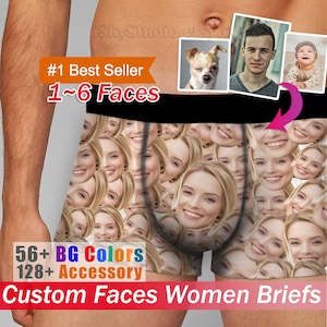 Custom Men GF Face Briefs Pet Dog Cat Photo Personalized Wedding Groom Boxers Underwear for Him Husband Boyfriend Christmas Day Gift