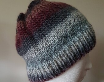 Men's Hand Knitted Beanie - Greys/Browns