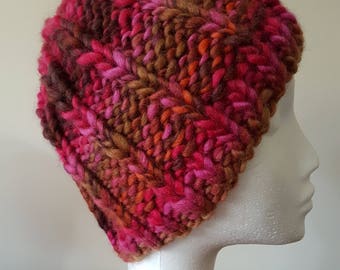 Ladies Hand Knitted Chunky Knit Beanie