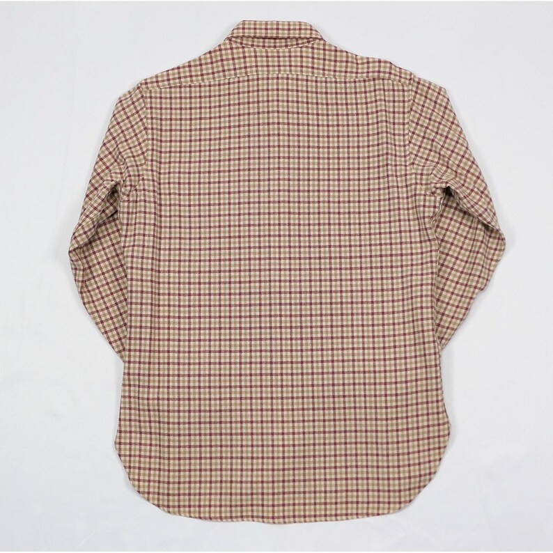 VTG 60s Pendleton Virgin Wool Flannel Shirt Mens Large Salmon Plaid USA Made image 2