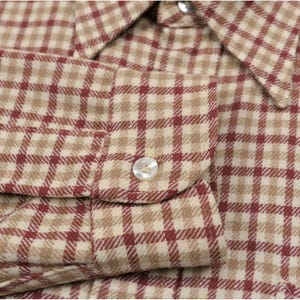 VTG 60s Pendleton Virgin Wool Flannel Shirt Mens Large Salmon Plaid USA Made image 5