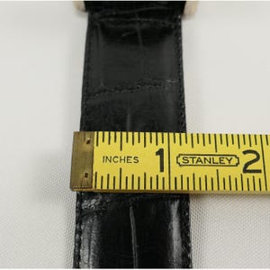 VTG Brighton Black Leather Croc Belt Amber Inlay Embossed Silver Buckle '96 USA image 11