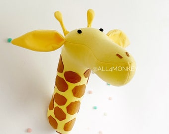 Handgemachte Filz Giraffe Kopf Wand Dekor - Safari Kinderzimmer