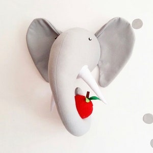 Elephant Faux Taxidermy Head Fabric Wall Mounted Animal Head - Etsy