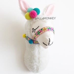 Llama  mini mount decor  nursery llama nursery decor, boho kids decor, faux animal head, llama on the wall alpaca Llama stuffed animal he