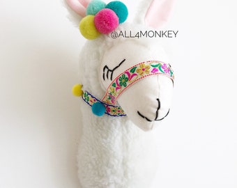 Llama  mini mount decor  nursery llama nursery decor, boho kids decor, faux animal head, llama on the wall alpaca Llama stuffed animal he
