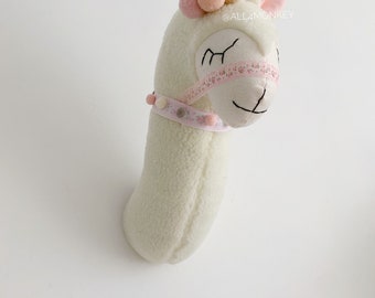 Felt Llama Head Wall Mount: Nursery Decor, Stuffed Animal