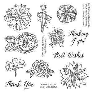 Timbre du mois Près de mon coeur S1612 - Fleurs réfléchies - Ensemble de 14 timbres, collecte de fonds 10 % pour le CHEO