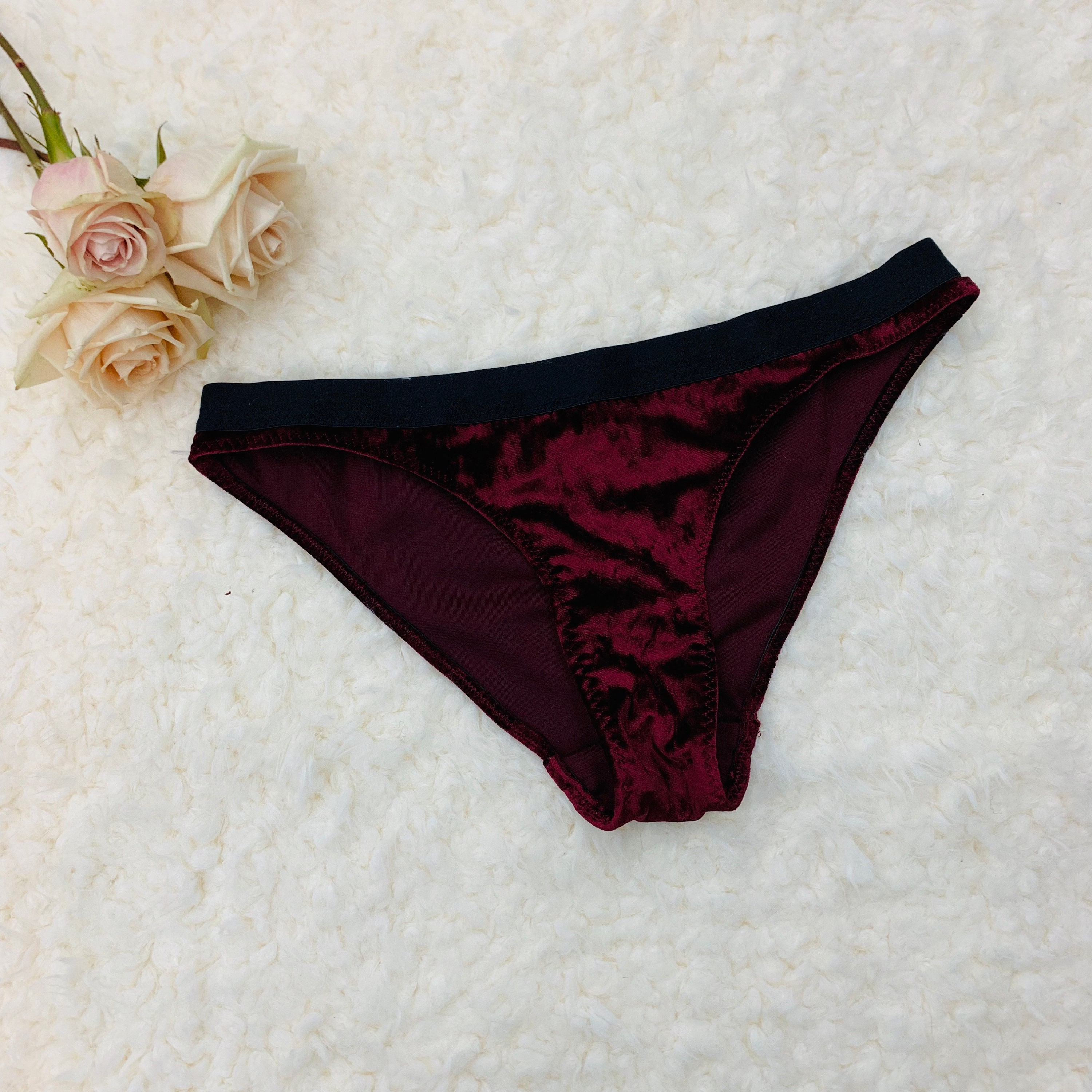 Red velvet panties red velvet lingerie velvet panties Etsy